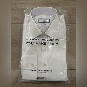 Charles Tyrwhitt Non Iron Poplin Extra Slim Fit Shirt White Size: 15.5/34 39/86